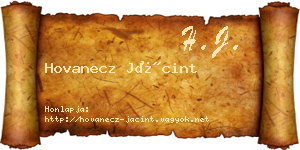 Hovanecz Jácint névjegykártya